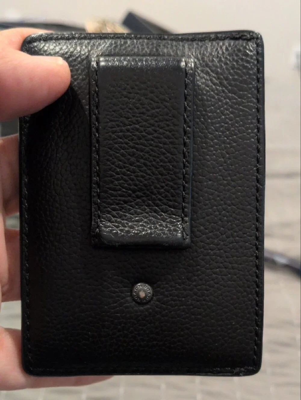 COACH Vintage Mens Black Pebbled Leather Card Case